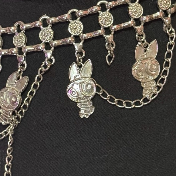 Vintage POWERPUFF GIRLS Silver Tone Waist Chain Charm Belt- Blossom Bubbles - Picture 7 of 12